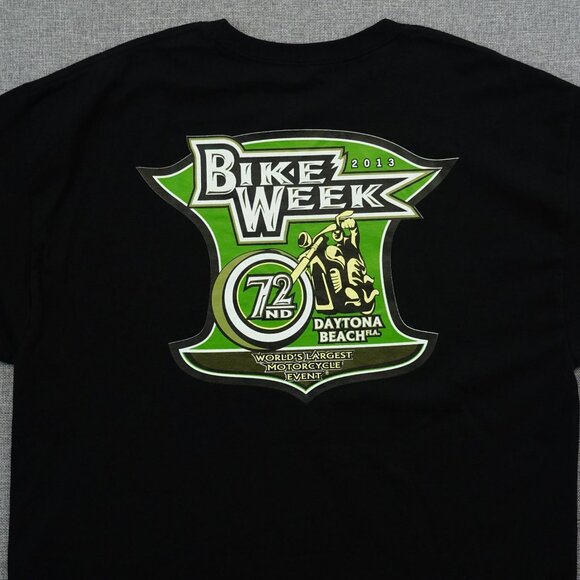 Daytona Beach Bike Week 2013 Black T-Shirt Size XL 72nd Annual Motorcycle Rally - Picture 1 of 6